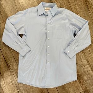 Men’s Roundtree & Yorke Gold Label Blue Dress Shirt 16 / 35‎ Non-Iron
